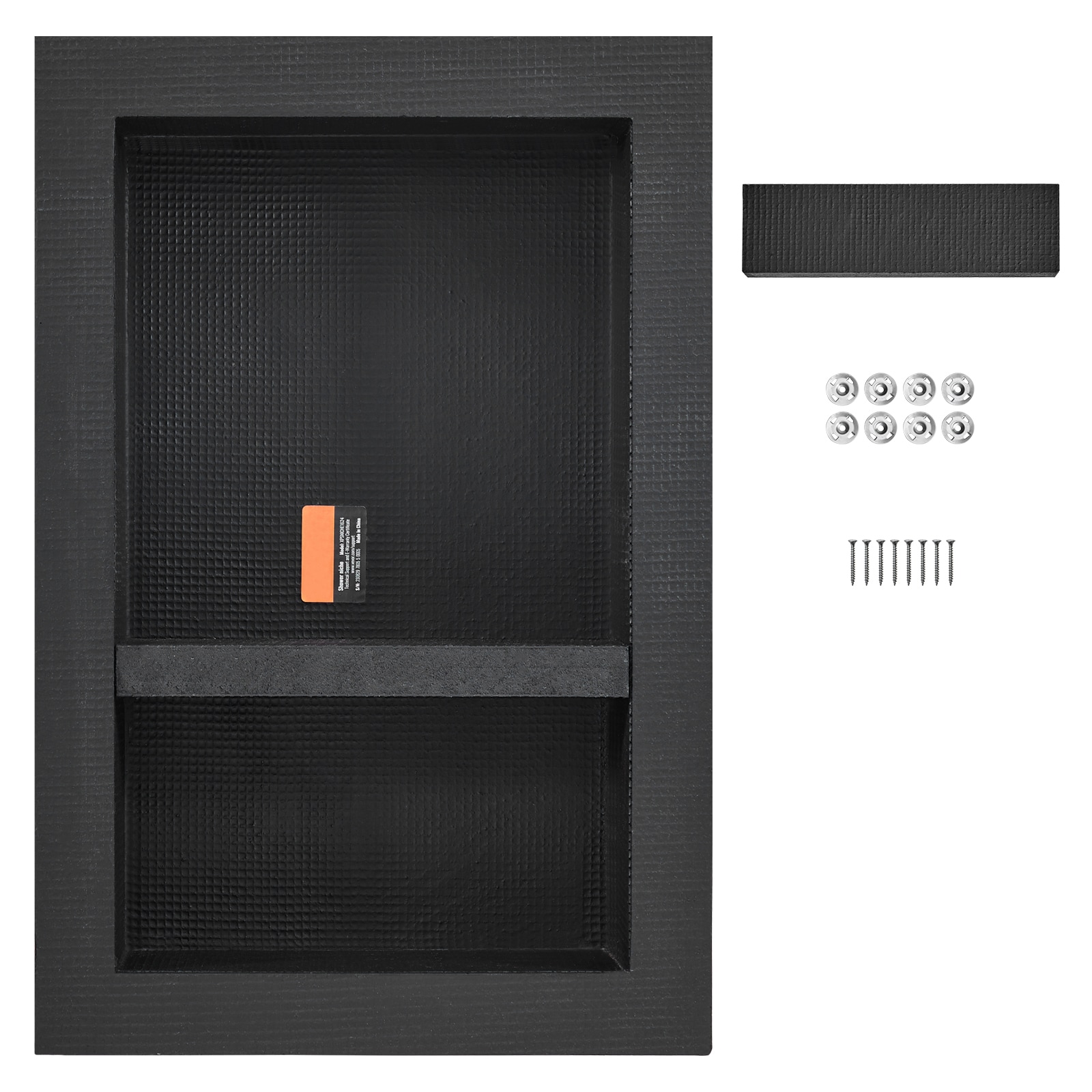 Shower Niche Recessed Double Shelf For Tiling Bathroom Storage Black_voghion.com